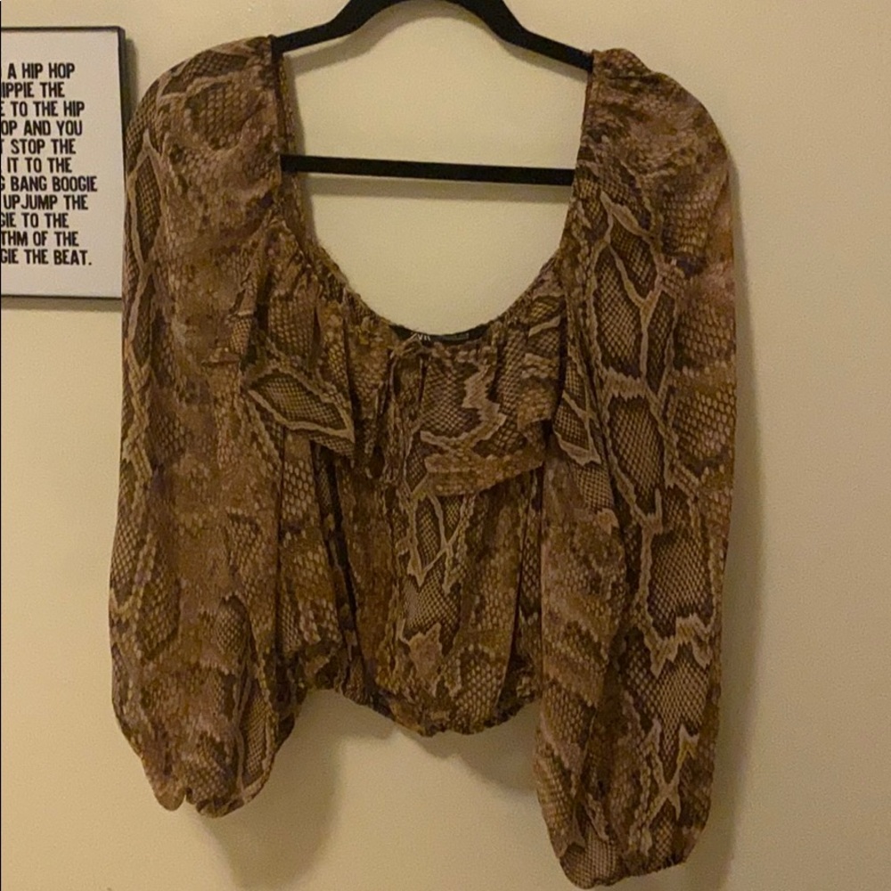 Zara Snakeskin Blouse
